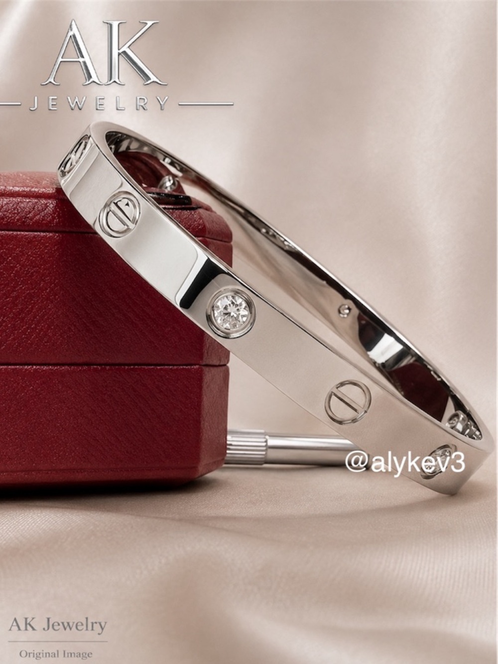 💎LUXURY Large MEN’S 21cm SILVER CZ DIAMOND  Zircon, AK Jewelry Bracelet, Cuff - Picture 4 of 5